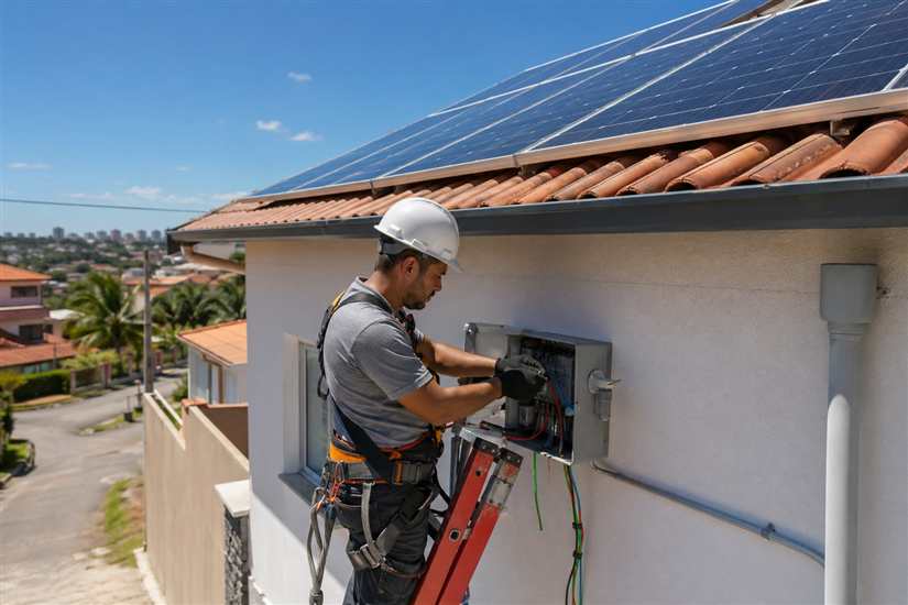 Instalação solar residencial